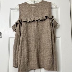 Loft | Taupe Cold Shoulder Sweater